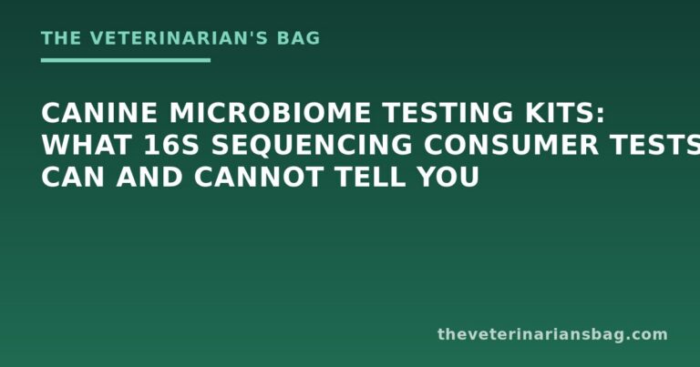 Canine Microbiome Testing Kits: What 16S Sequencing Consumer Tests Can and Cannot Tell You