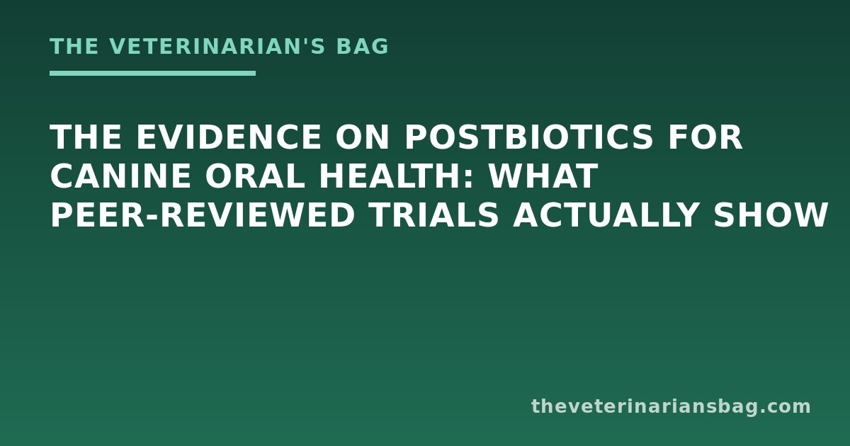 Canine oral-health trial workflow showing randomization, dental plaque assessment, and treatment follow-up